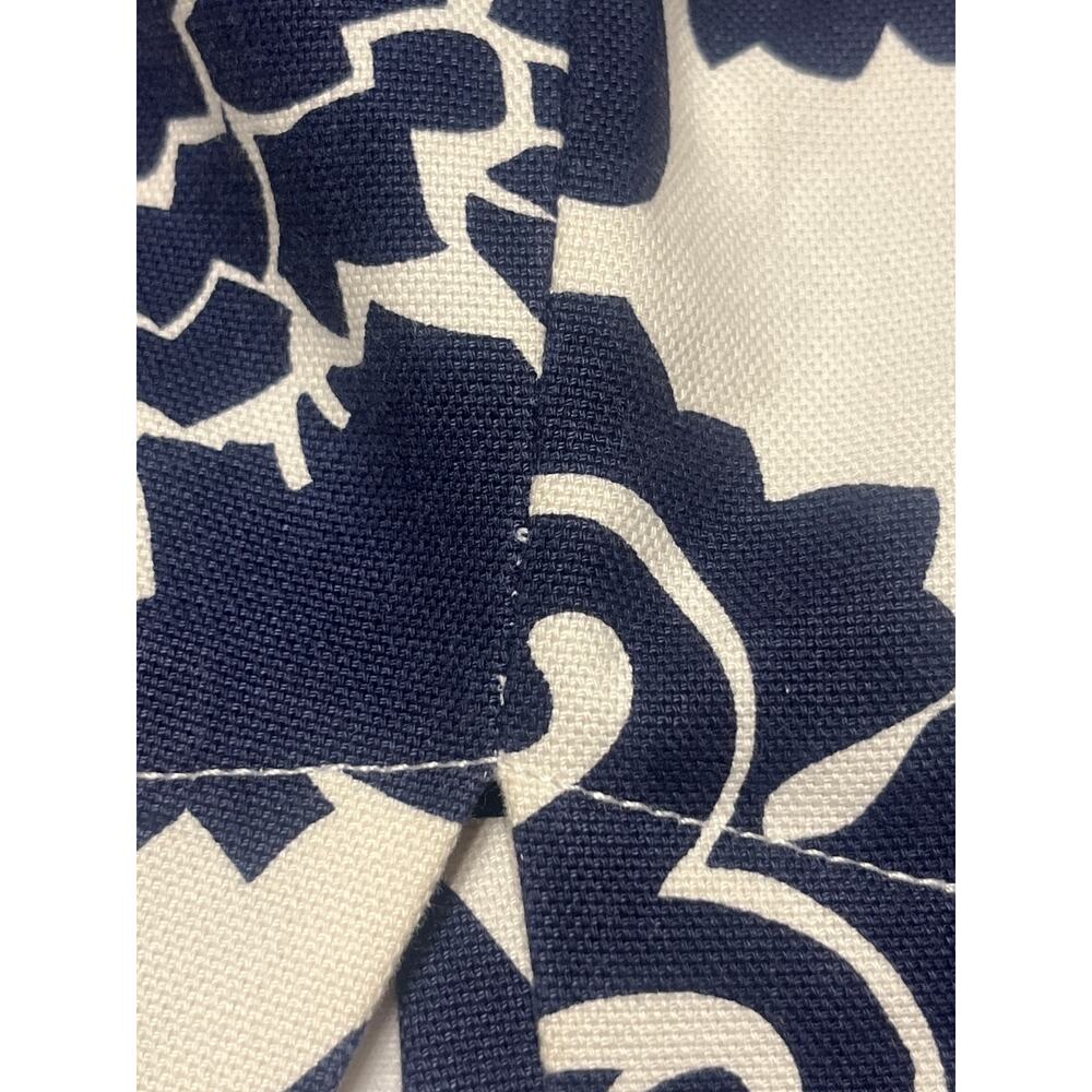 TORY BURCH PENCIL SKIRT SLITS PRINTED TWILL WALLPAPER FLORAL NAVY CREAM SZ US 6 - Picture 7 of 10